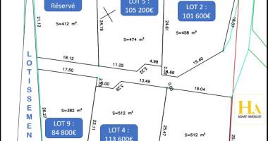 lotissement 6 parcelles de 382 m² à 512 m² à sainte rose- bonne espérance