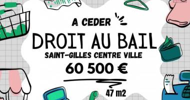 À vendre – droit au bail – local commercial 47 m² – centre stratégique de saint-gilles-les-bains
