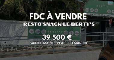 À vendre 39500€ – fonds de commerce snack « le berty’s » à sainte-marie (974)