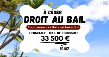 À cÉder – local commercial 60 m² – mail de rodrigues – l’hermitage (saint-gilles)