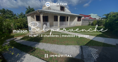 a louer : maison individuelle meublée_t4 avec garage et jardin à capesterre-belle-eau