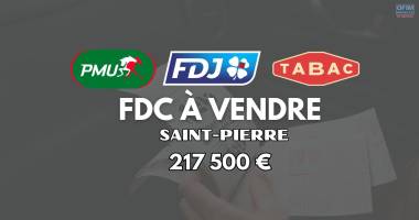 À vendre – 100 % des parts sociales d’un fonds de commerce pmu, fdj, tabac, point chaud – saint-pierre – 217 500 €