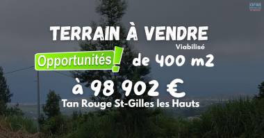 a vendre à tan rouge - terrain constructible 400 m2 à 98 902 € | saint-gilles les hauts