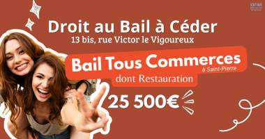 a céder droit au bail tous commerce dont restauration, 13 rue victor le vigoureux à saint-pierre | 25500€