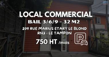 À louer – local commercial de 32 m2 rn3 au tampon  | 750€ ht/mois