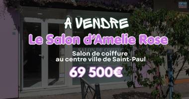 au cœur du centre-ville de saint-paul | le salon de coiffure amélie rose est à vendre au prix de 69 500 €.