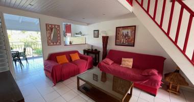 t3/4 duplex 70 m2 meublé vue dégagée mer, citerne, piscine, parking sécurisé