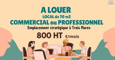 À louer  800€ – bureau professionnel de 70 m² à trois mares - le tampon