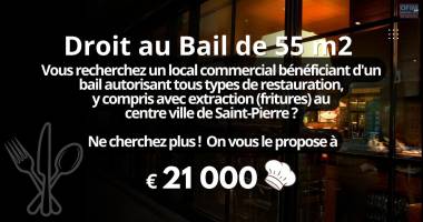 🍽️ le local que tous les porteurs de projets recherchent ! droit au bail à céder pour 21 000€ à saint-pierre cente ville