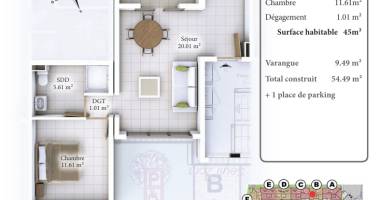 appartement t2 - résidence diamant - sainte anne