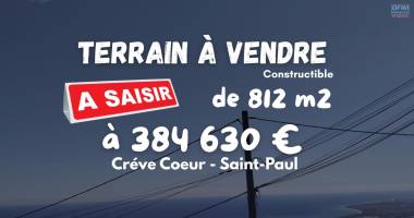 a vendre - crève-coeur les hauts de saint-paul - terrain constructible 812 m2 - 384 630 €