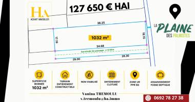 terrain constructible la plaine des palmistes 1032 m²
